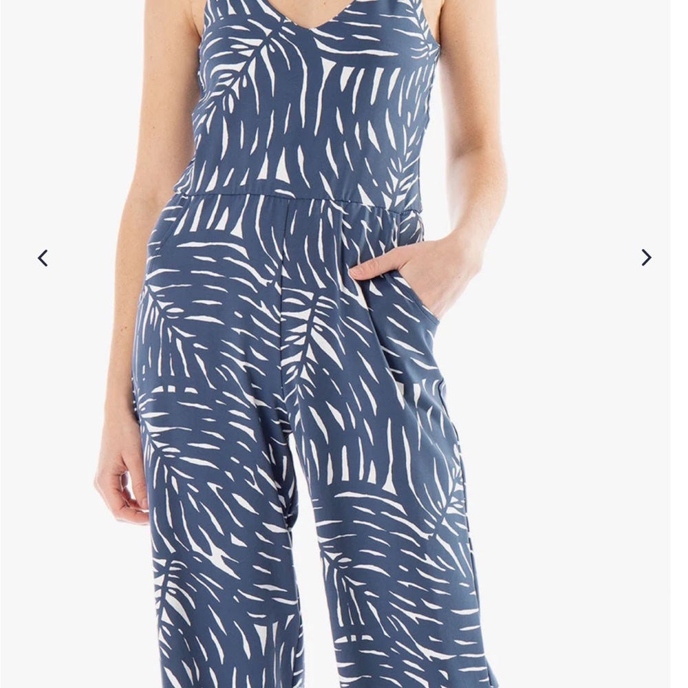 SOLD OUT- MAHI GOLD Blue and White Patterned Jumpsuit XL Rare Monomoy print